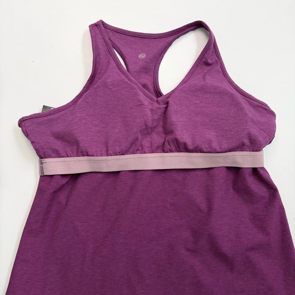 Eddie Bauer Meadow Trail Tank Dress Shelf Bra Athletic Athleisure Purple Tall XL